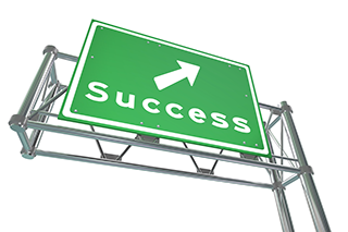 Off-Ramp sign that reads, "Success"
